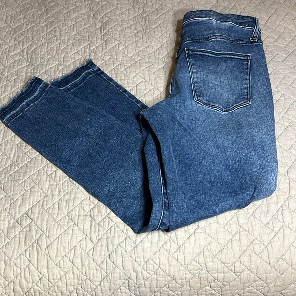 Universal Thread Button Fly Skinny Frayed Ankle Med Blue Jean Sz 8/29R - Picture 7 of 11